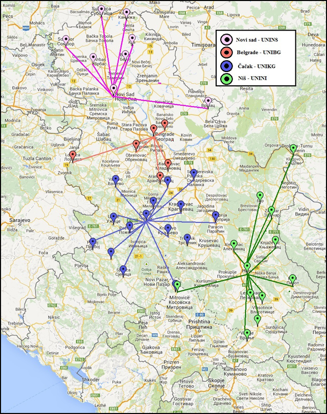 Udaljeni eksperimenti za škole bez laboratorija 4 Locations-of-secondary-schools-in-Serbia-1