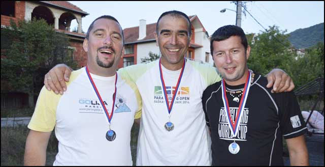 Paraglajding liga u disciplini prelet 6 para-PK-Golija-s-leva-Nikolic,-Petrovic,-Dudic