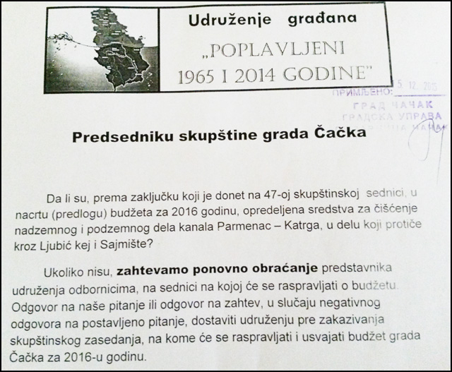 Da li je čišćenje kanala u budžetu 1 poplavljeni-1