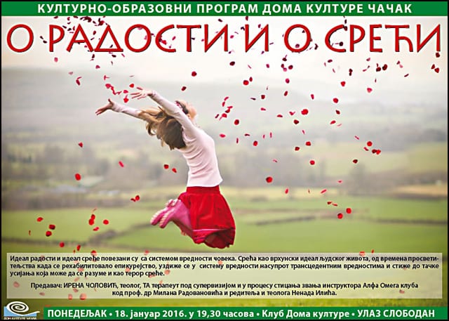 Predavanje u Domu kulture 1 O-radosti-i-sreci-plakat
