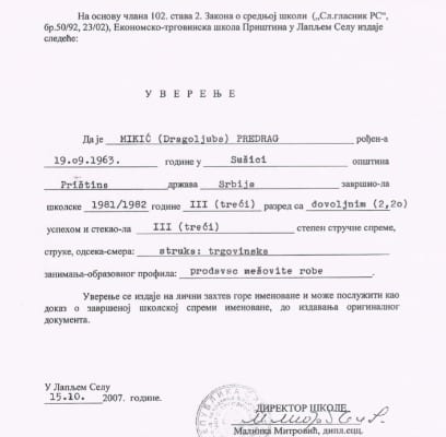 I Nikolićev savetnik falsifikovao diplomu 3 Predrag Mikić