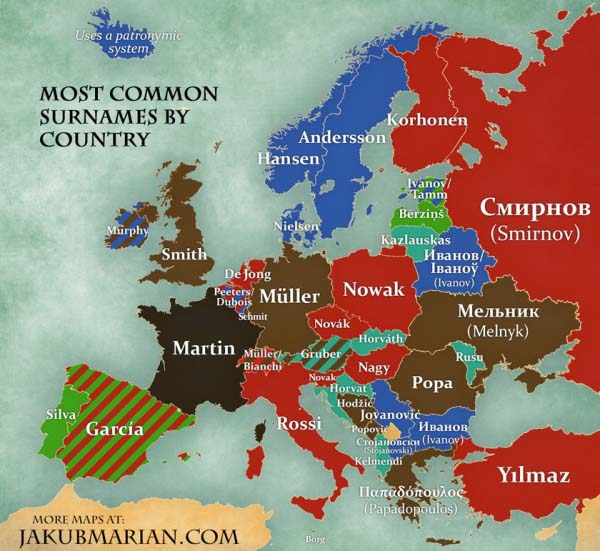 Koje je najpopularnije srpsko prezime? 1 mapa-prezimena