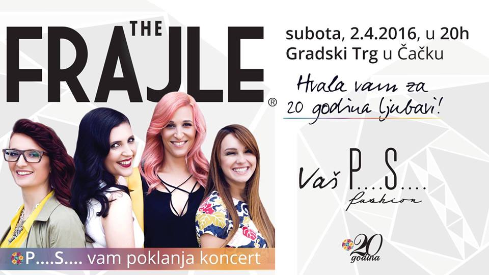 U subotu na Gradskom trgu koncert Frajli 1 ps fashion