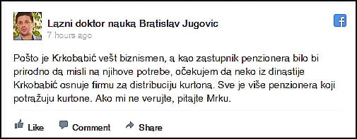 Jugović opet nepristojan na FB 2 bato-izjava
