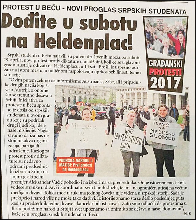 U Beču ponovo skup podrške gradjanskim protestima u Srbiji 2 Beč-protest-2