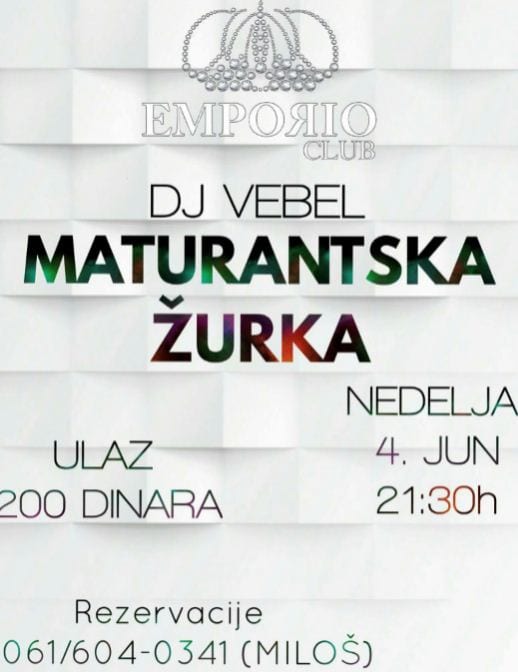 Maturantska žurka u klubu Emporio 1 emporio