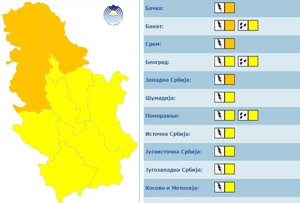 Meteorolozi: Narednih dana moguće vremenske nepogode 1 prognoza foto printscreenrhmz