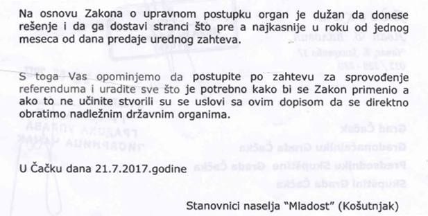 Meštani Košutnjaka ne odustaju od referenduma 3 dvoriste2a