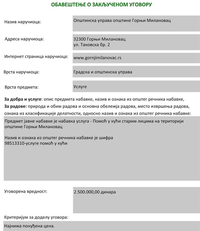 Sve veća zloupotreba vlasti u Gornjem Milanovcu 4 20-06-2017ObavestenjeOZakljucenomUgovoru-POMOC-U-KUCI-1