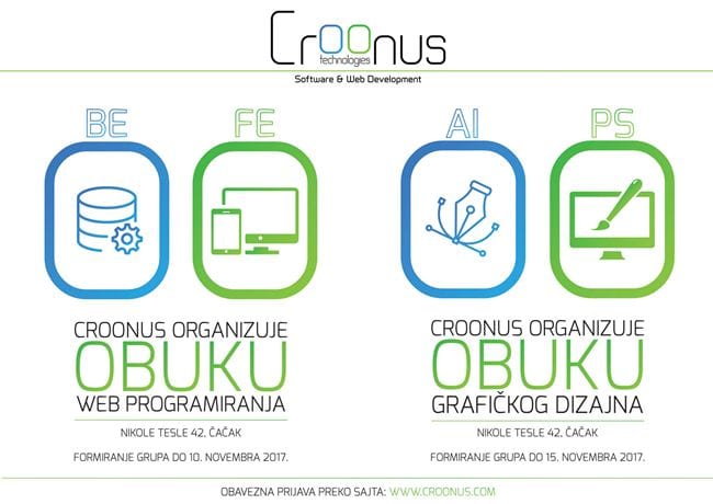 Obuka za web programiranje i grafički dizajn 1 kronus
