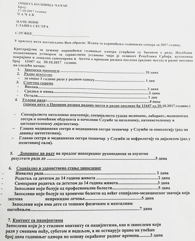 Bolnica godišnji odmor 1