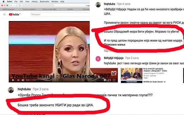 Bošku Obradoviću prete ubistvom i to pred porodicom 1 pretnje