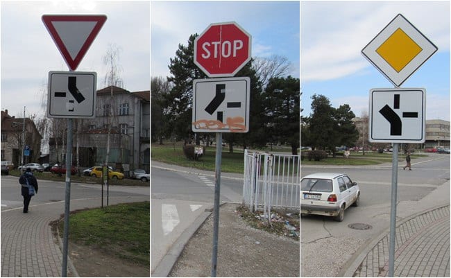 Raskrsnica koja zbunjuje vozače 1 raskrsnica