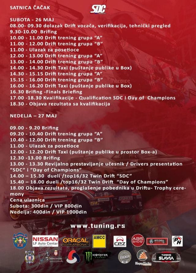 Ovog vikenda drift vožnje u Čačku 2 program