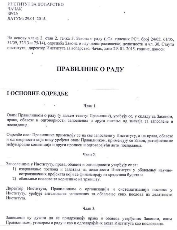 Radnici Instituta: Direktor prekršio Pravilnik o radu 2 institut2