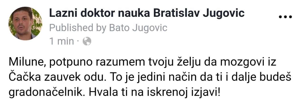 Gradonačelnik Čačka hit na društvenim mrežama 1 jugovic