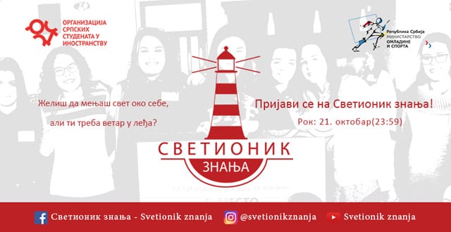 Konkurs za srednjoškolce i omladinske projekte 1 svetionik znanja