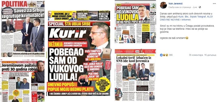 Jeremić obećao Vučiću zatvor zbog aviona pa ga napali tabloidi 2 vuk 1