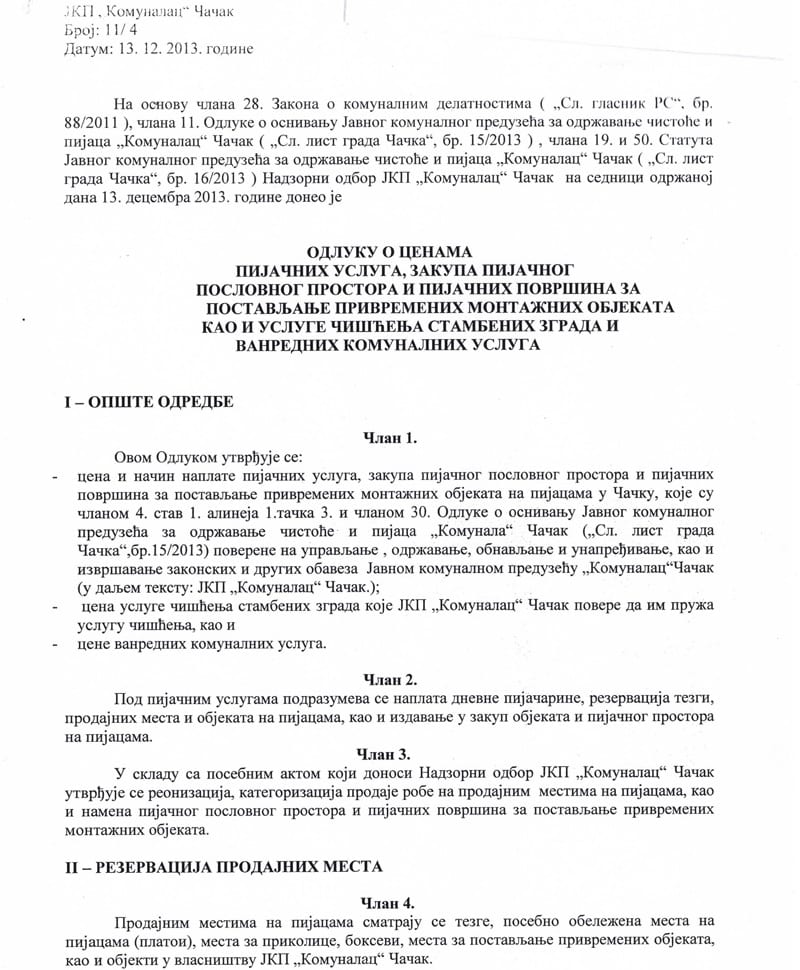 JKP Komunalac: Izdavanje i rezervacija slobodnih pijačnih mesta 2 str-1