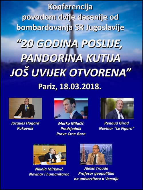 Milačić u Parizu govori o dve decenije bombardovanja SRJ 2 Pariz-najava