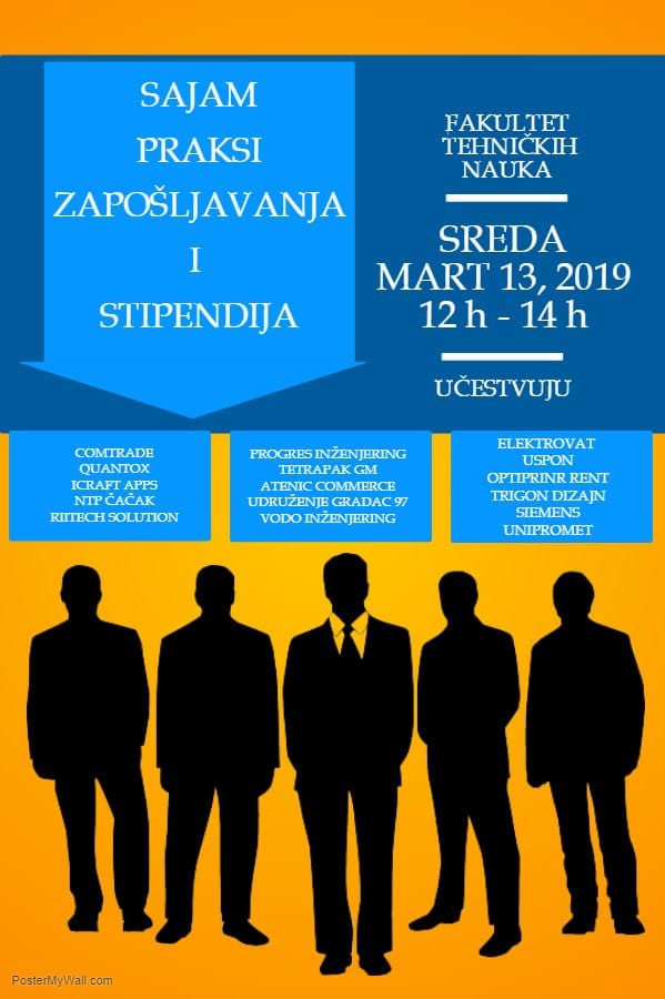 Dani karijere na FTN 1 Sajam zaposljavanja plakat