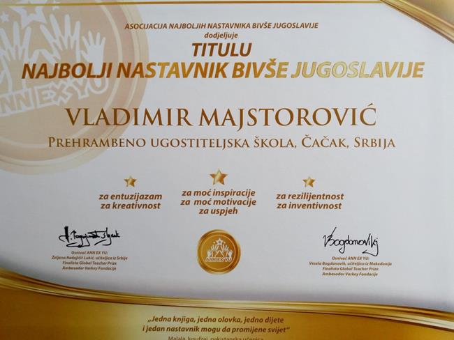 Jedan od 65 najboljih nastavnika bivše Jugoslavije je iz Čačka 3 majstorovic2
