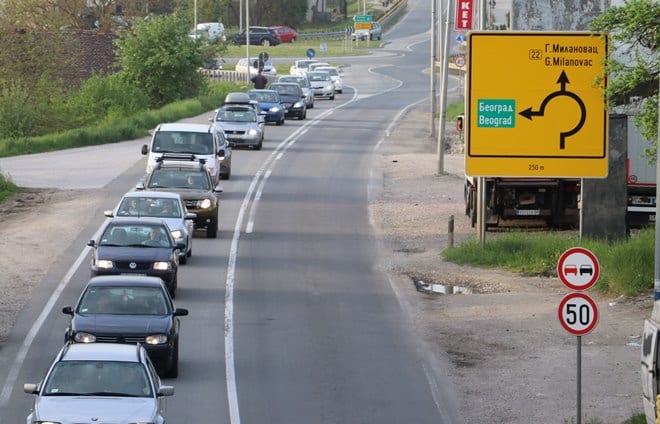 Gužve na putevima oko Čačka 1 CACAK MAGISTRALA GUZVA 25042019 MNA MILOS LUKIC 04