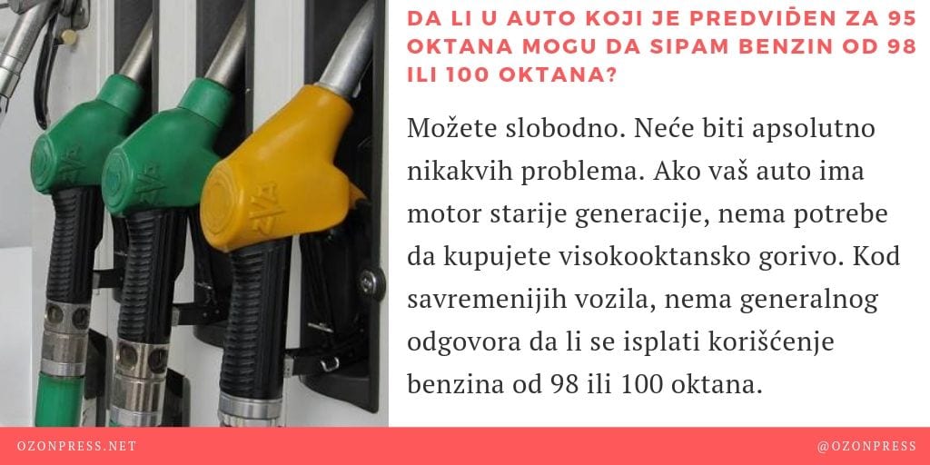 Kojim automobilima je zaista potrebno visokooktansko gorivo? 2 benzin