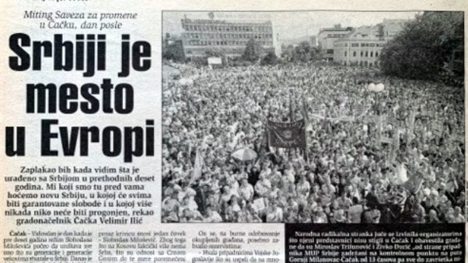 Prvi protest protiv vlasti u Srbiji pre 20 godina održan je u Čačku 1 protest