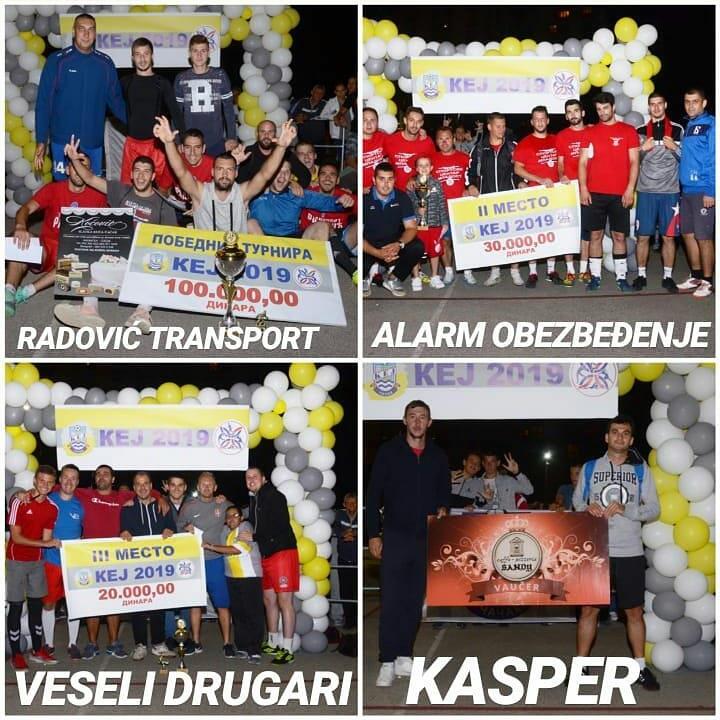 "Radović transport" pobednik turnira "Kej 2019" 7 turnir 1
