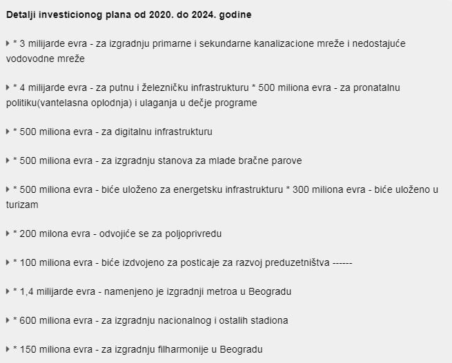 investicioni plan