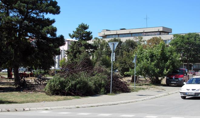 Zbog Ulice 10 ruše deo malog parka 3 park