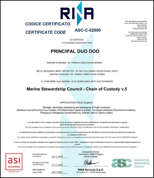 guidelines on calculating percentage of non msc certified seafood ingredients