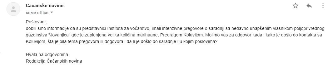 Čačanski Institut pregovarao sa uzgajivačem marihuane 2 institut 1