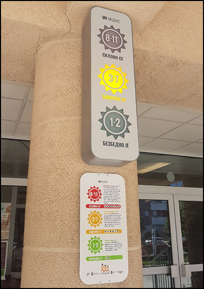 Primer UV Indikatora postavljenog prosle godine