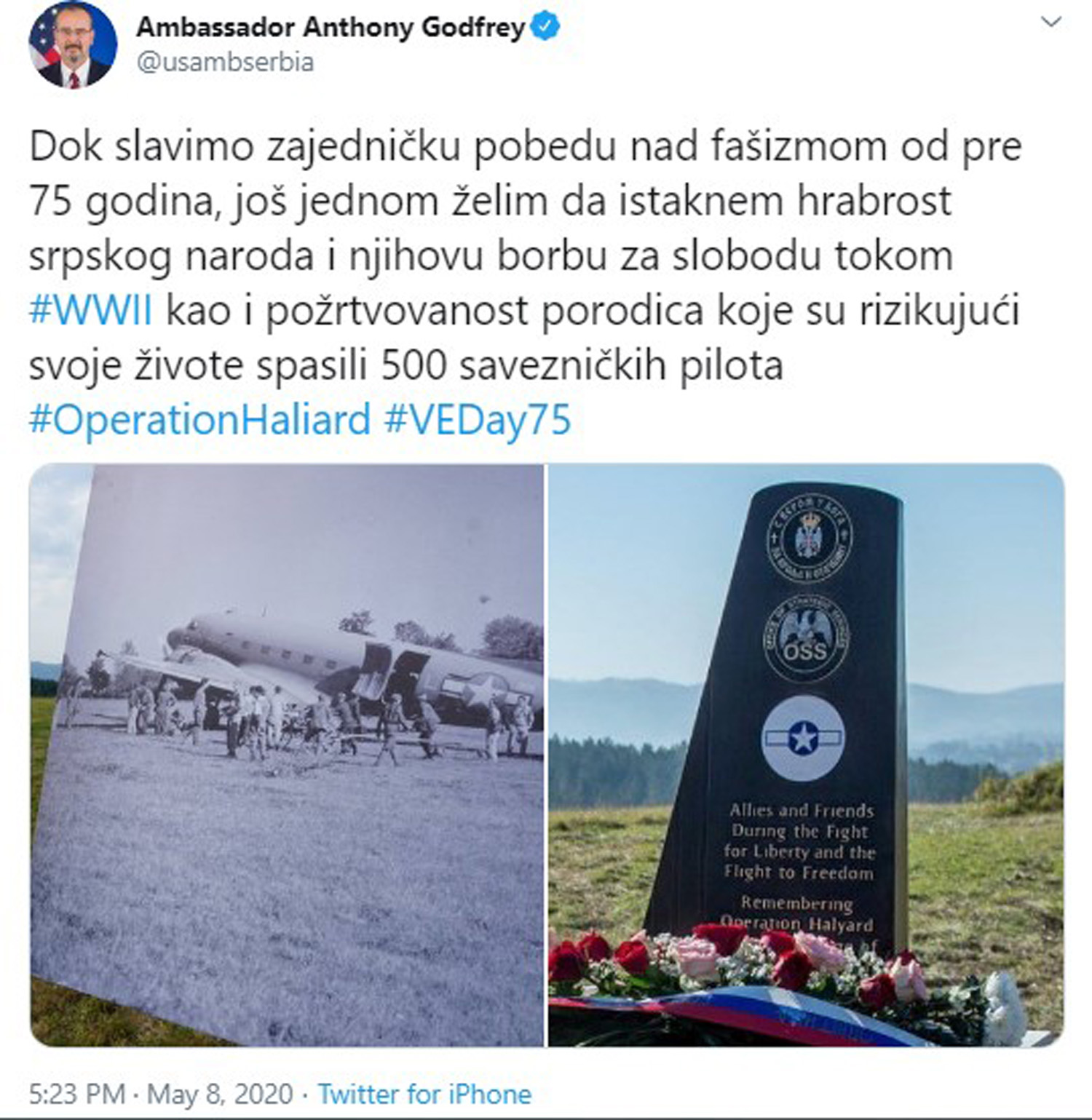 BEOGRAD ENTONI GODFRI HALIJARD 08052020 MNA AMBASADA SAD
