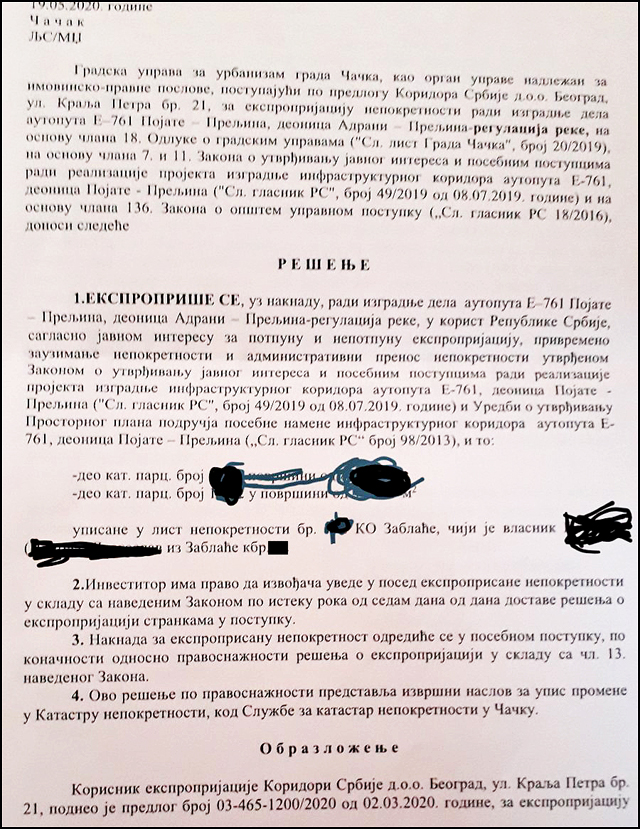 rešenje o eksproprijaciji