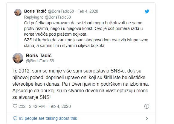 Dveri: Nije nas stvorila DS, uticali smo na pad Tadića 3 tadic