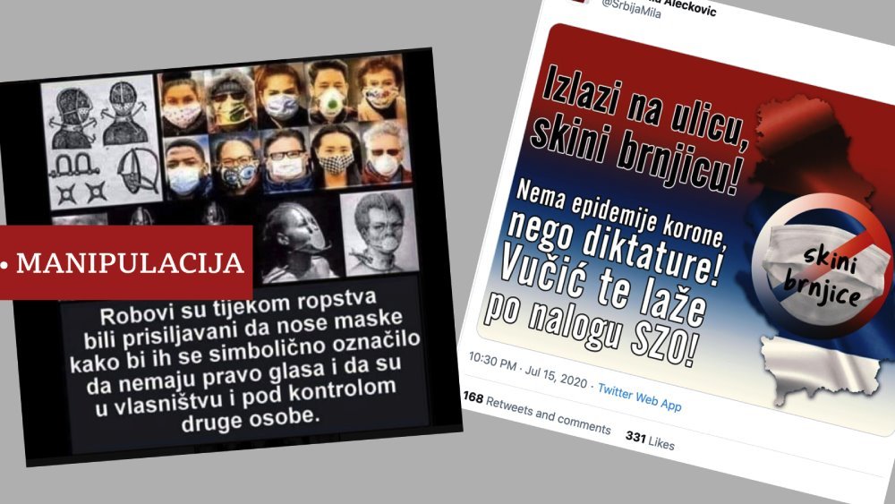 Protesti, korona virus, maske: Kako su protesti u Srbiji rasplamsali novi talas dezinformacija 3 maske manipulacija