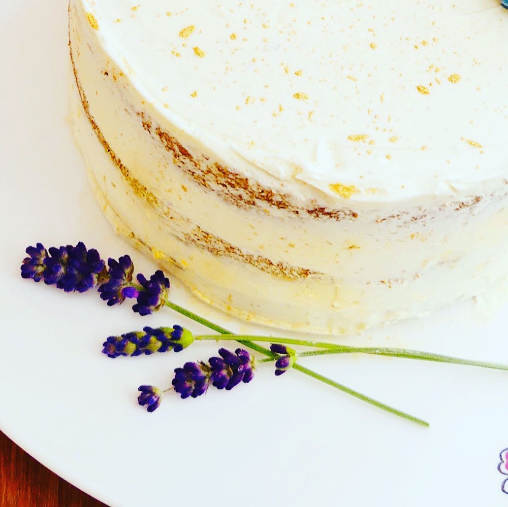 A cake and lavender