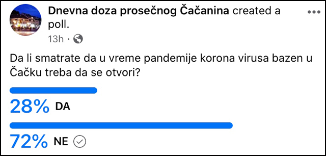 Čačani protiv otvaranja bazena 2 glasanje za bazen Copy