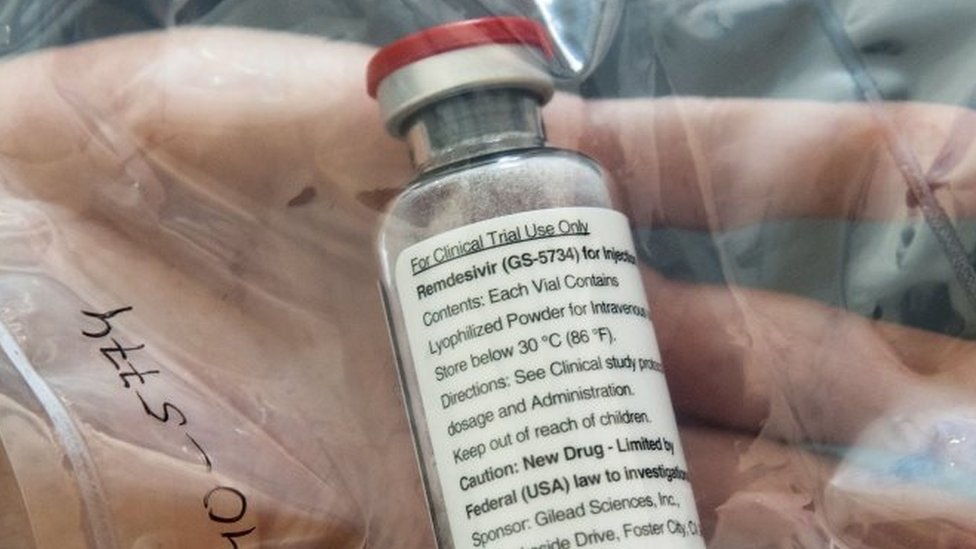 An ampoule with remdesivir drug. File photo