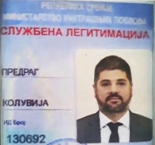 Koluvijina lazna sluzbena legitimacija foto MUP