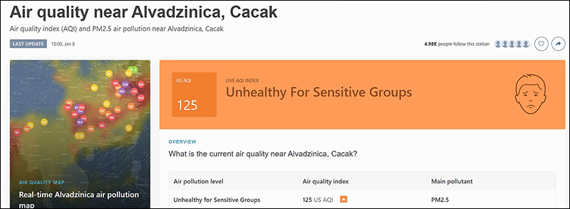 Čačak: Vazduh manje zagađen 1 vazduh 1