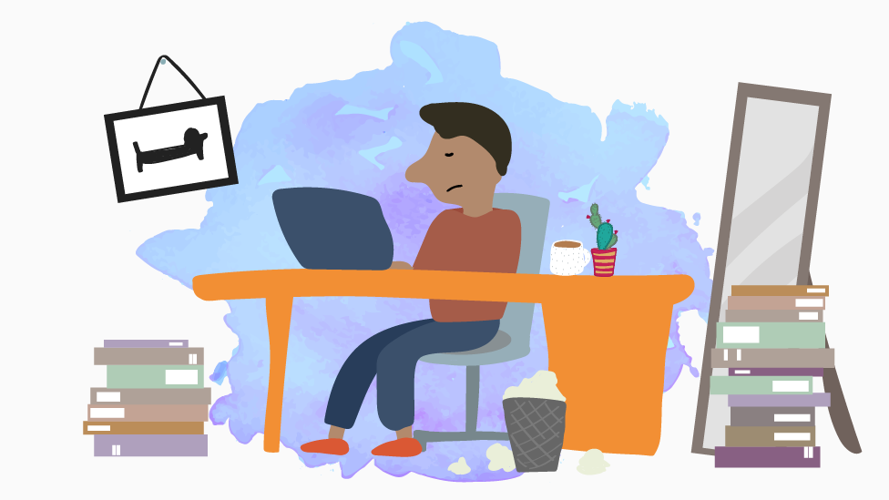 Korona virus: Pet načina kako da budete vedri tokom izolacije 7 Illustration of working from home