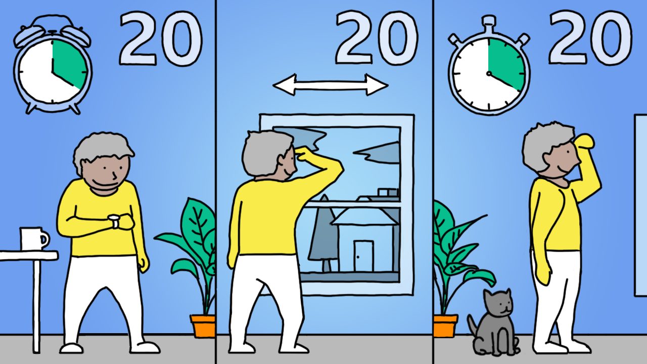 Korona virus: Pet načina kako da izbegnete umor očiju dok radite od kuće 2 Illustration of the 20-20-20 rule
