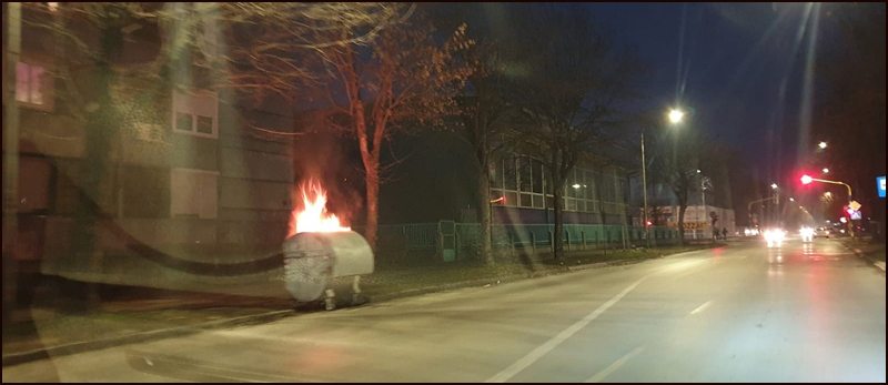 kontejner gori