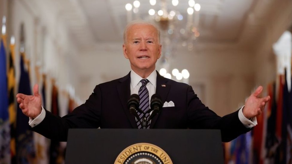 President Joe Biden delivers his speech