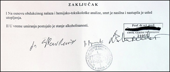 Slučaj Cvijan: Smrt je nasilna i nastupila usled utopljenja 2 obdukcija Cvijan 3a