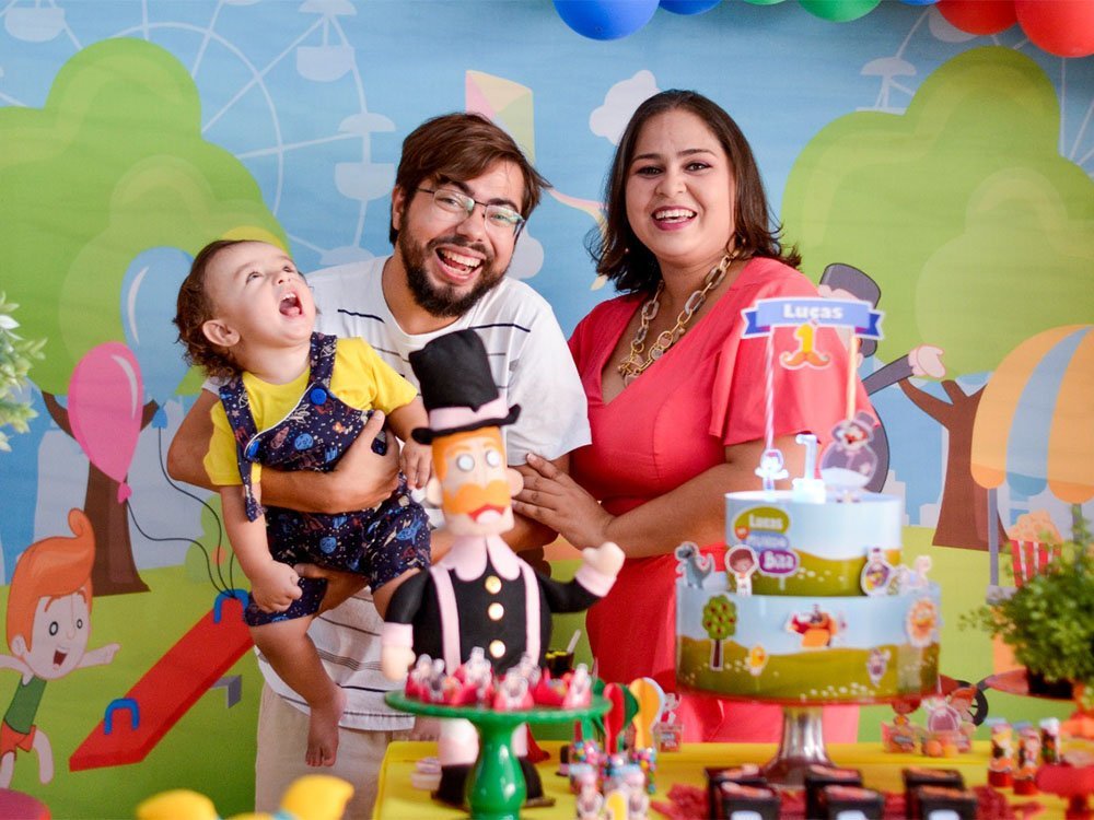 Lucas with his parents on his first birthday